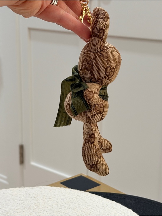 Keychain Bunny Plush Bag Charm Brown Logo Monogram Rabbit - NEW Purse Accessory main image 5
